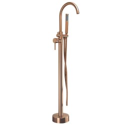 Bateria wannowa podłogowa Rea Lungo miedź szczotkowana