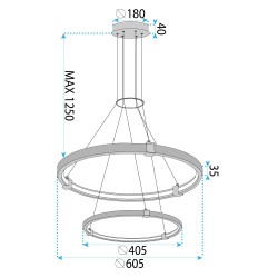 LAMPA WISZĄCA LED LHJ037-CP2 ZŁOTA