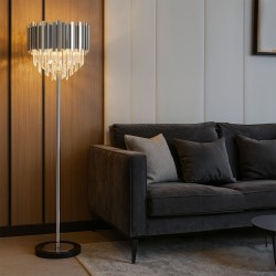 Lampa Stojąca Podłogowa APP1716-3F Chrom