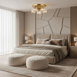 Lampa sufitowa kryształowa EBT024-5C ZŁOTA