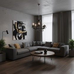 LAMPA SUFITOWA WISZĄCA EBT002-5CP BLACK