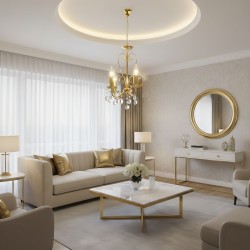 LAMPA SUFITOWA WISZĄCA EBT012-3CP ZŁOTA