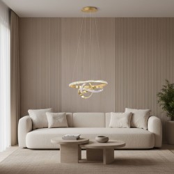 LAMPA SUFITOWA WISZĄCA LED LHJ035-CP ZŁOTA