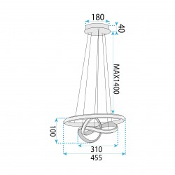 LAMPA SUFITOWA WISZĄCA LED LHJ035-CP ZŁOTA