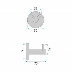 Wieszak łazienkowy Dwuramienny 5605 Leo Chrom