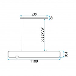 LAMPA SUFITOWA WISZĄCA LED G123-CP CZARNA