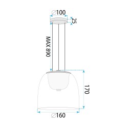 LAMPA WISZĄCA LED APP1689-1PC A Złota