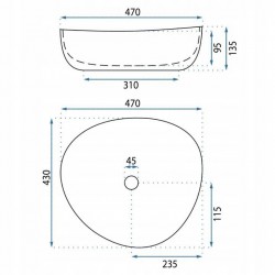 Umywalka nablatowa Basaro Wiktoria