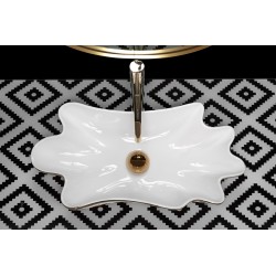 Umywalka REA Sea Infinity Gold/White + Korek