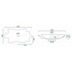 Umywalka REA Sea Infinity Gold/White + Korek