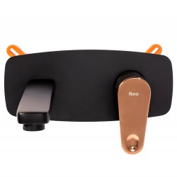 Bateria umywalkowa podtynkowa Rea MILD CZARNA RÓŻOWO ZŁOTA + BOX