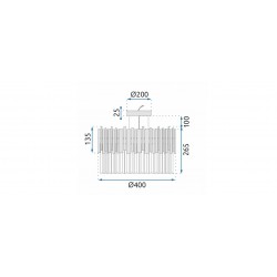Lampa sufitowa plafon kryształowa APP1480-1C Chrom