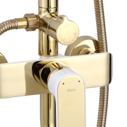 Zestaw Prysznicowy REA BLOOM BIAŁY ZŁOTY