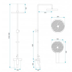 Zestaw Prysznicowy REA BLOOM BIAŁY ZŁOTY