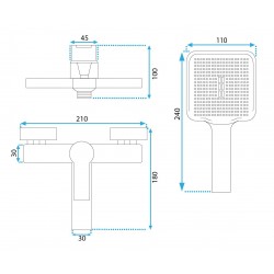 Bateria wannowa REA ARGUS ZŁOTA SZCZOTKOWANA