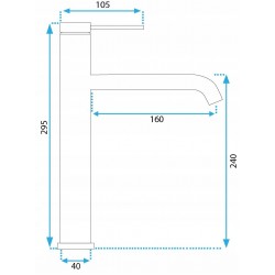 Bateria Umywalkowa REA CLIF ZŁOTA SZCZOTKOWANA WYSOKA