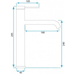 Bateria Umywalkowa REA CLIF TYTAN WYSOKA