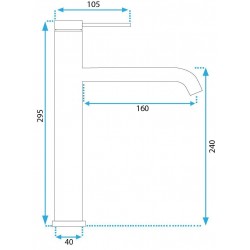 Bateria Umywalkowa REA CLIF CZARNA WYSOKA