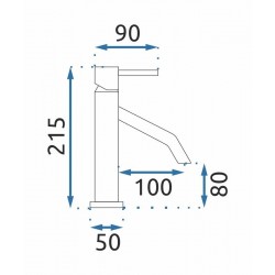 Bateria Umywalkowa REA LEVEL Szczotkowana Złota Niska