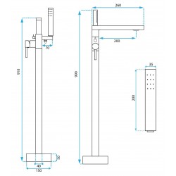 Bateria wannowa Rea Flores Chrom