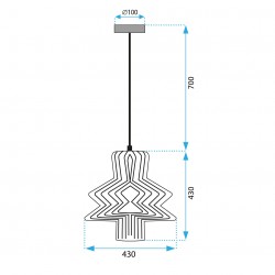 LAMPA SUFITOWA WISZĄCA APP1458-1CP