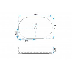 Umywalka nablatowa Rea Vanda