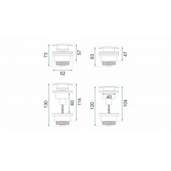 Syfon umywalkowy Rea z korkiem klik-klak Rea NIKIEL SZCZOTKOWANY