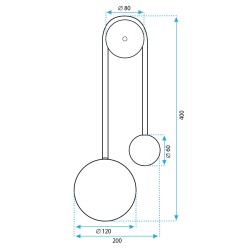 LAMPA ŚCIENNA KINKIET APP1474-W GOLD