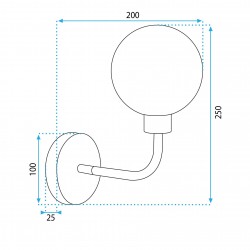 LAMPA ŚCIENNA KINKIET APP1301-1W Czarno Złota