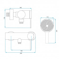 Bateria prysznicowa REA Clif Czarna