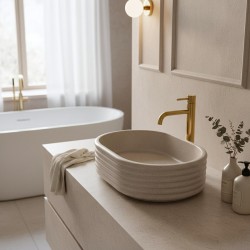 Umywalka nablatowa Rea Nicoletta Beige