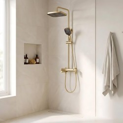 Zestaw Prysznicowy Rea Arlo Złoty Szczotkowany