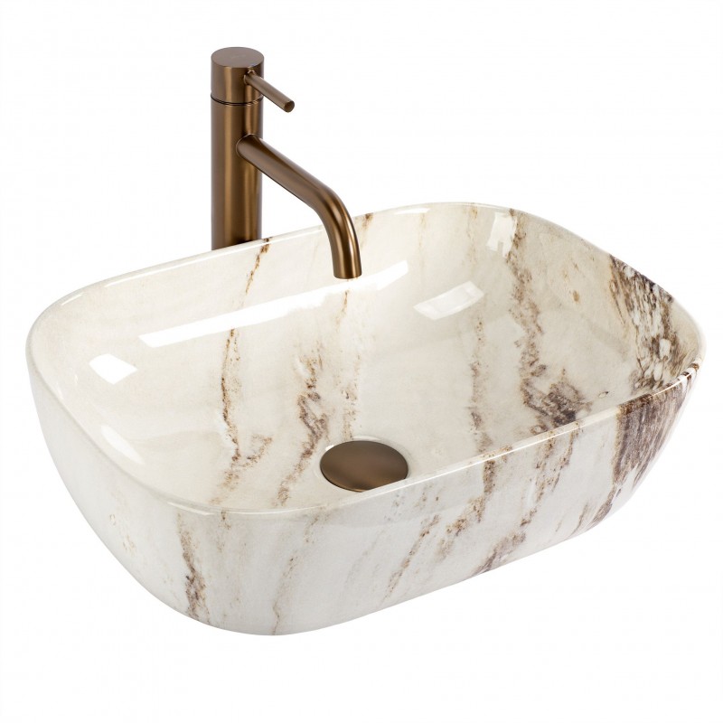 Umywalka nablatowa Rea Belinda Marrone Shiny