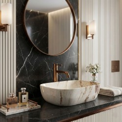 Umywalka nablatowa Rea Belinda Marrone Shiny