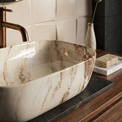 Umywalka nablatowa Rea Belinda Marrone Shiny