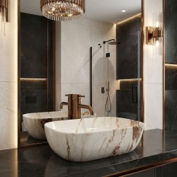 Umywalka nablatowa Rea Belinda Marrone Shiny