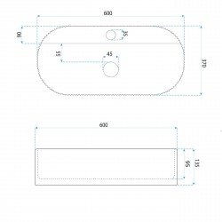 Umywalka nablatowa Rea Marcela 60 Saturn