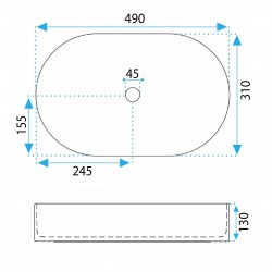 Umywalka nablatowa Rea Vanda Blueberry Matt
