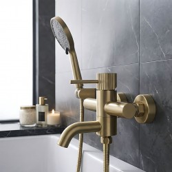 Bateria wannowa Rea Lungo Stripe Złota Szczotkowana