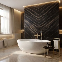 Bateria wannowa Rea Lungo Stripe Złota Szczotkowana