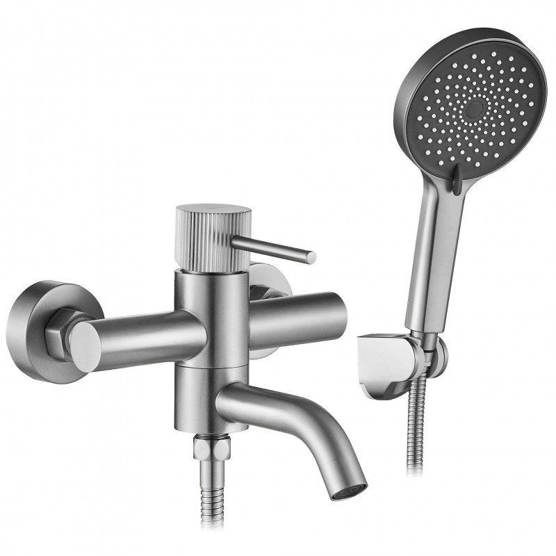 Bateria wannowa Rea Lungo Stripe Nikiel Szczotkowany