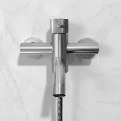 Bateria wannowa Rea Lungo Stripe Nikiel Szczotkowany