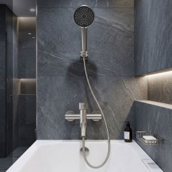 Bateria wannowa Rea Lungo Stripe Nikiel Szczotkowany