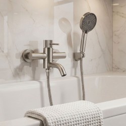 Bateria wannowa Rea Lungo Stripe Nikiel Szczotkowany