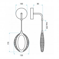 KINKIET ŚCIENNY LED G175-W ZŁOTY