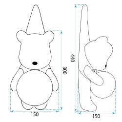 KINKIET ŚCIENNY MIŚ W KOSZULCE G169-1W NIEBIESKI