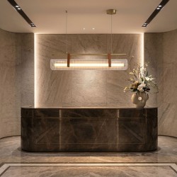 Lampa wisząca LED APP1796-CP Złota Szczotkowana