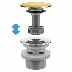 Syfon umywalkowy z korkiem klik-klak Rea Flow Złoty