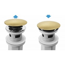 Syfon umywalkowy z korkiem klik-klak Rea Flow Złoty Szczotkowany