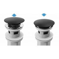 Syfon umywalkowy z korkiem klik-klak Rea Flow Czarny